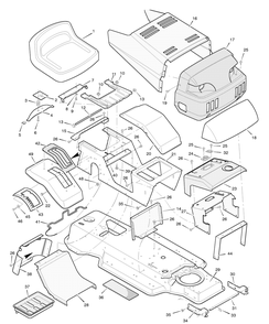 Chassis And Hood Diagram and Parts List for 42830B 1996 Briggs and Stratton Lawn Tractor